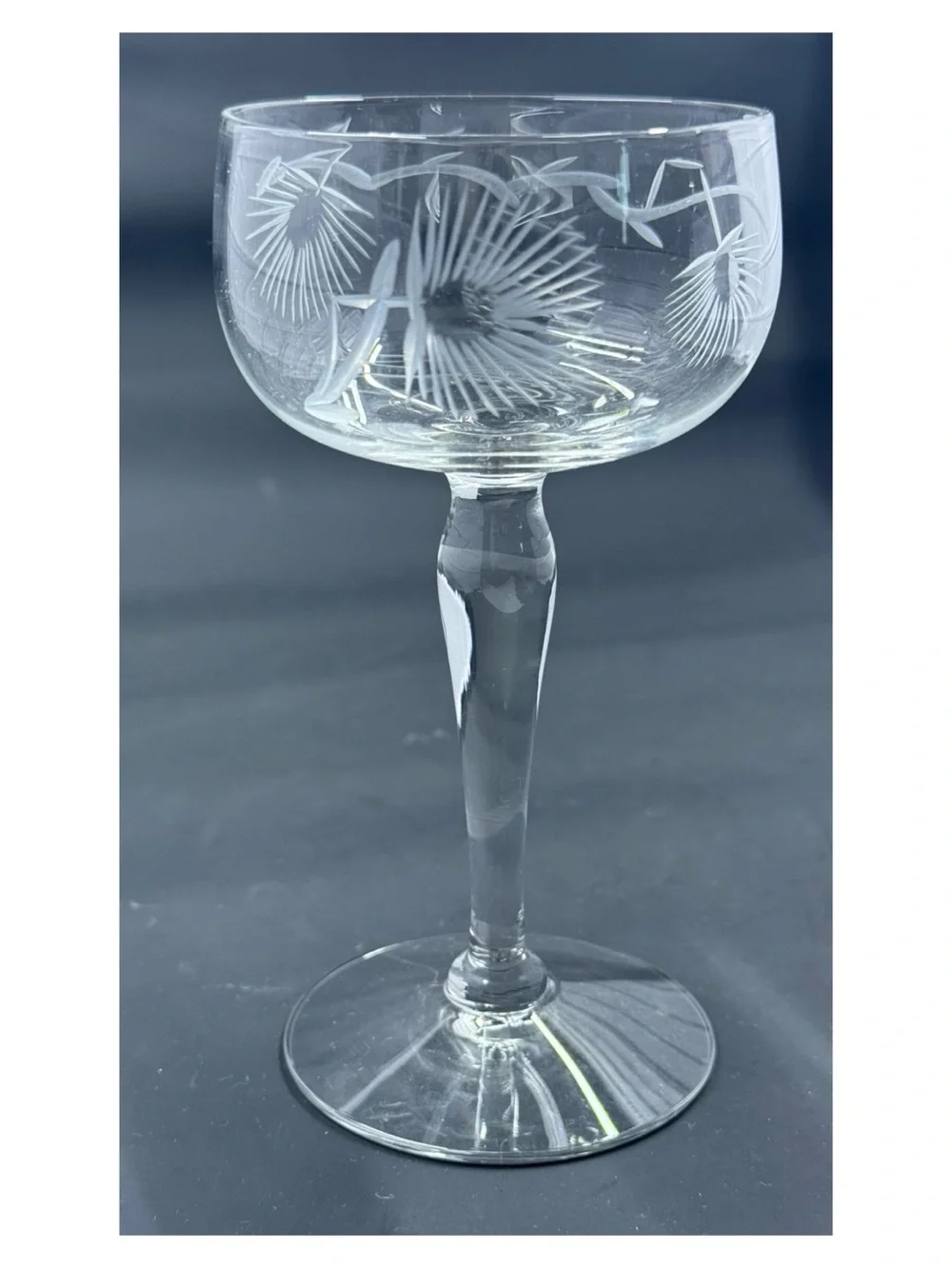Vintage MCM Etched Crystal Coupe Glasses - Clear (Set of 4)